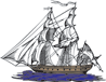 Dismasted Ship