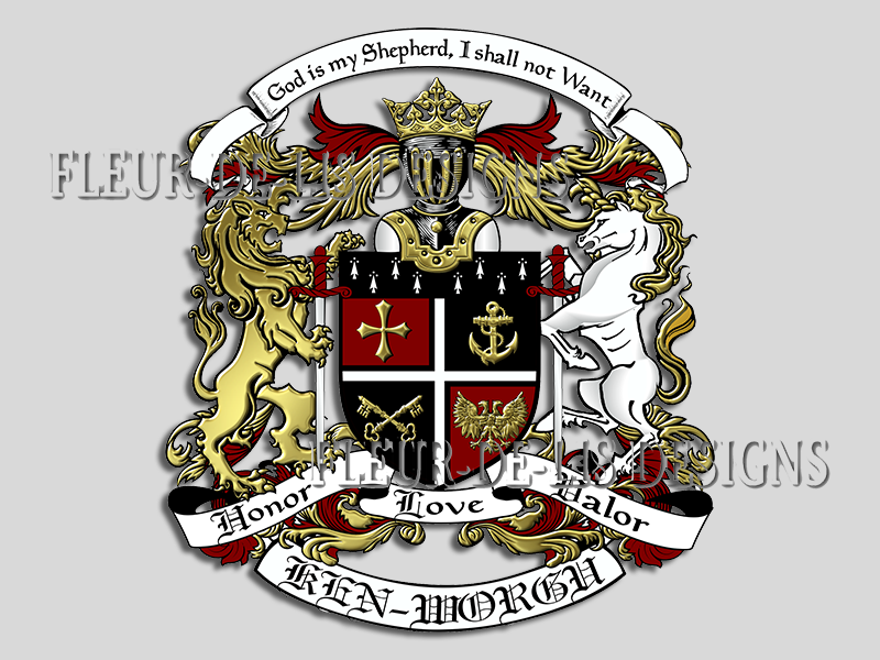 Fleur De Lis Designs Custom Crests Logos And Coats Of Arms Design Services