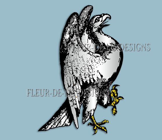 EdenOutdoor Stl Battlehawks-Bird Face/Fleur de Lis Tee